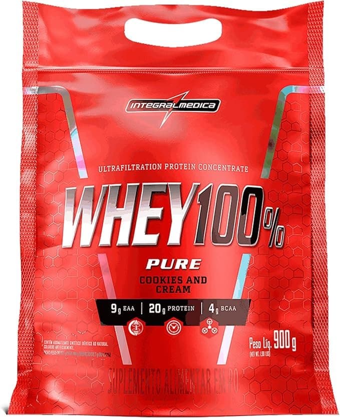 Integralmedica-Whey-Protein-Concentrado-Cookies-and-Cream-100-Pure-21g-de-Proteina-por-Scoop-Suplementacao-Alimentar-Pos-Treino-Formula-Enriquecida-com-BCAAs-Pouch-900g.jpg Integralmédica - Whey Protein Concentrado Cookies and Cream 100% Pure - 21g de Proteína por Scoop, Suplementação Alimentar Pós-Treino, Fórmula Enriquecida com BCAAs - Pouch 900g - Imagem 1